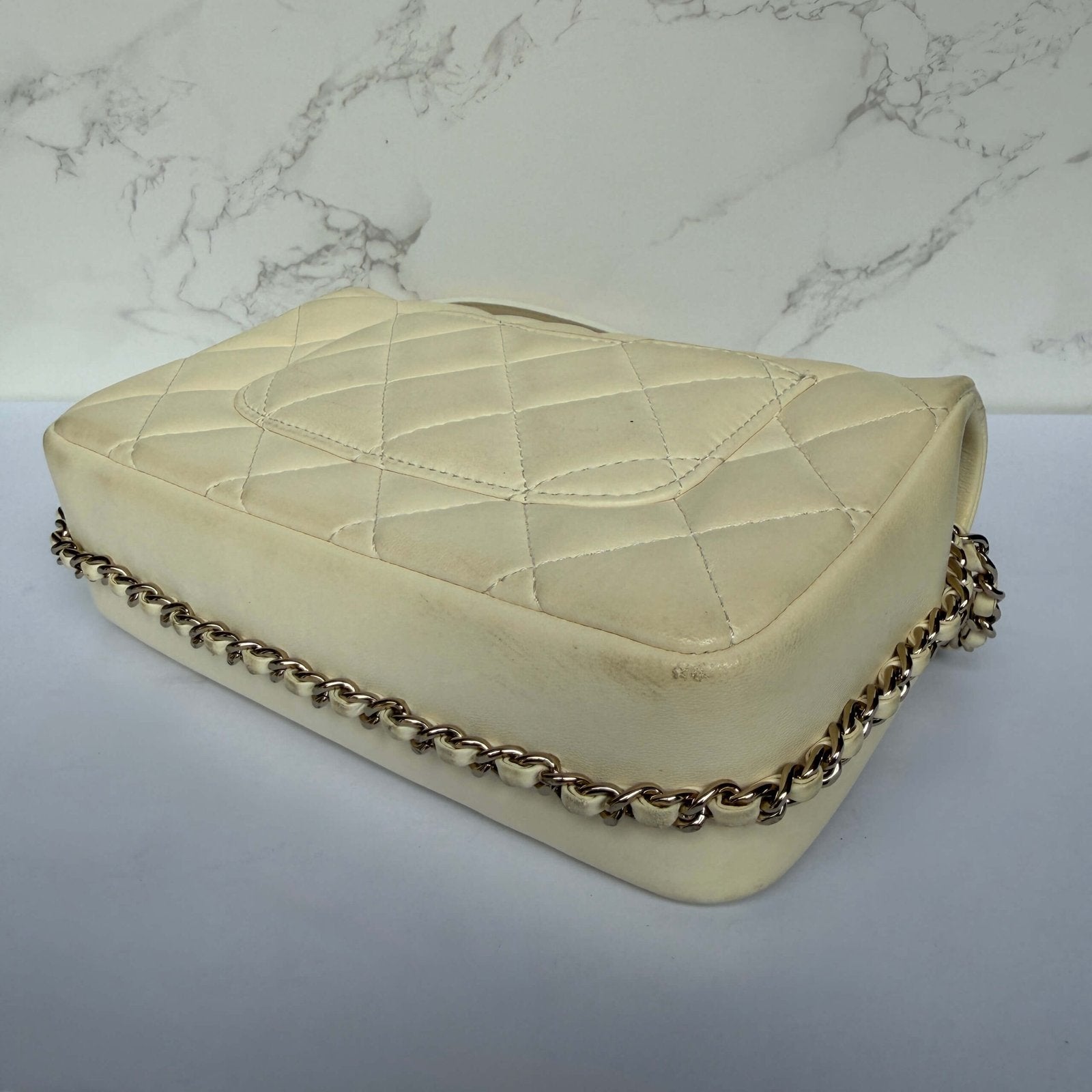 Signs of wear on a pre-owned Chanel bag