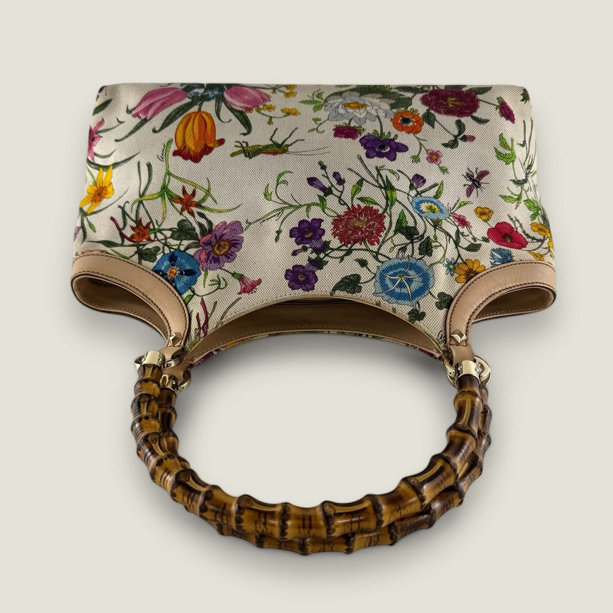 Gucci Bamboo floral print tas.