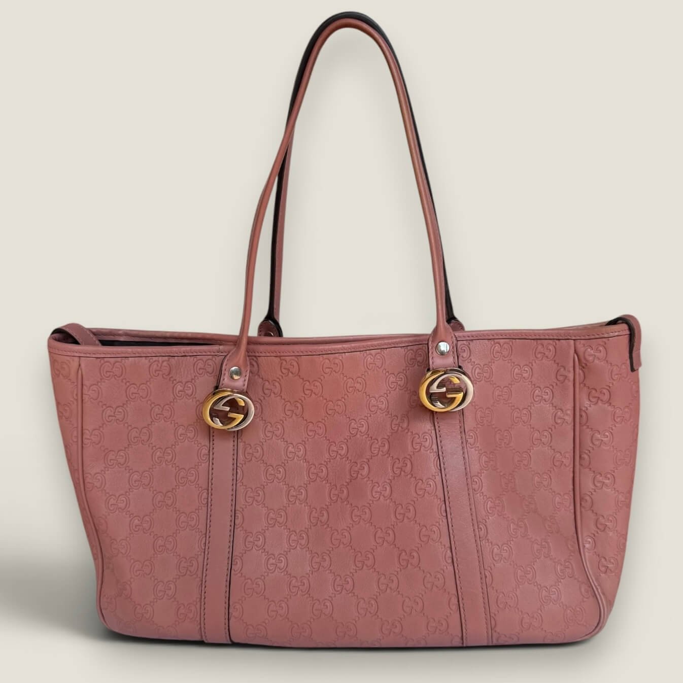 Gucci Guccissima Twins tote bag pink leather - pre-owned
