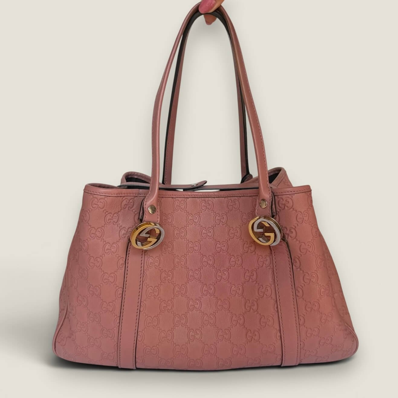 Gucci Guccissima Twins tote bag pink leather