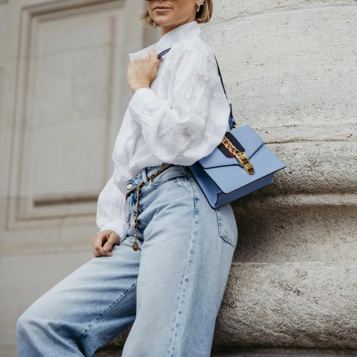 Gucci Sylvie blue leather
