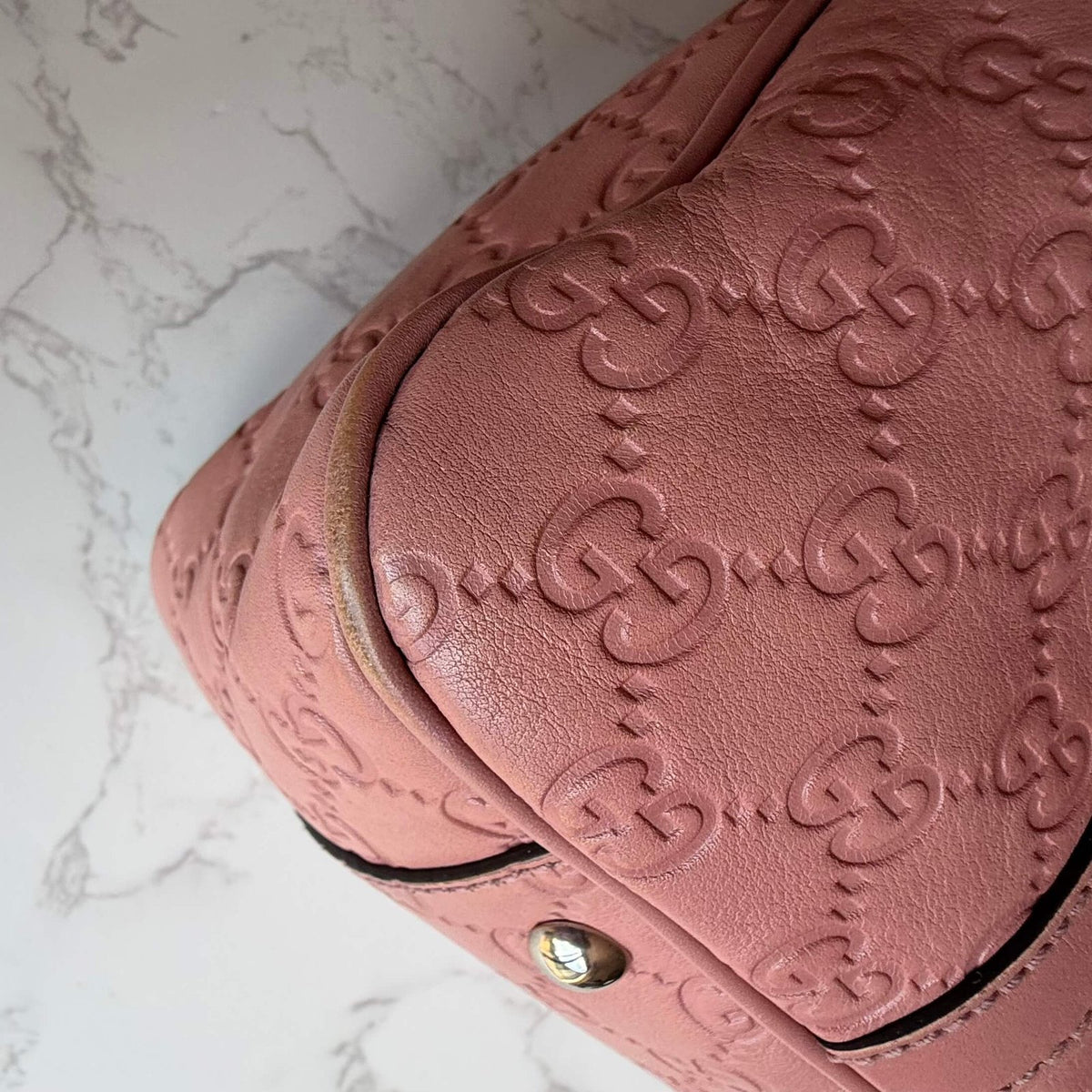 corners Gucci Guccissima Twins tote bag pink leather