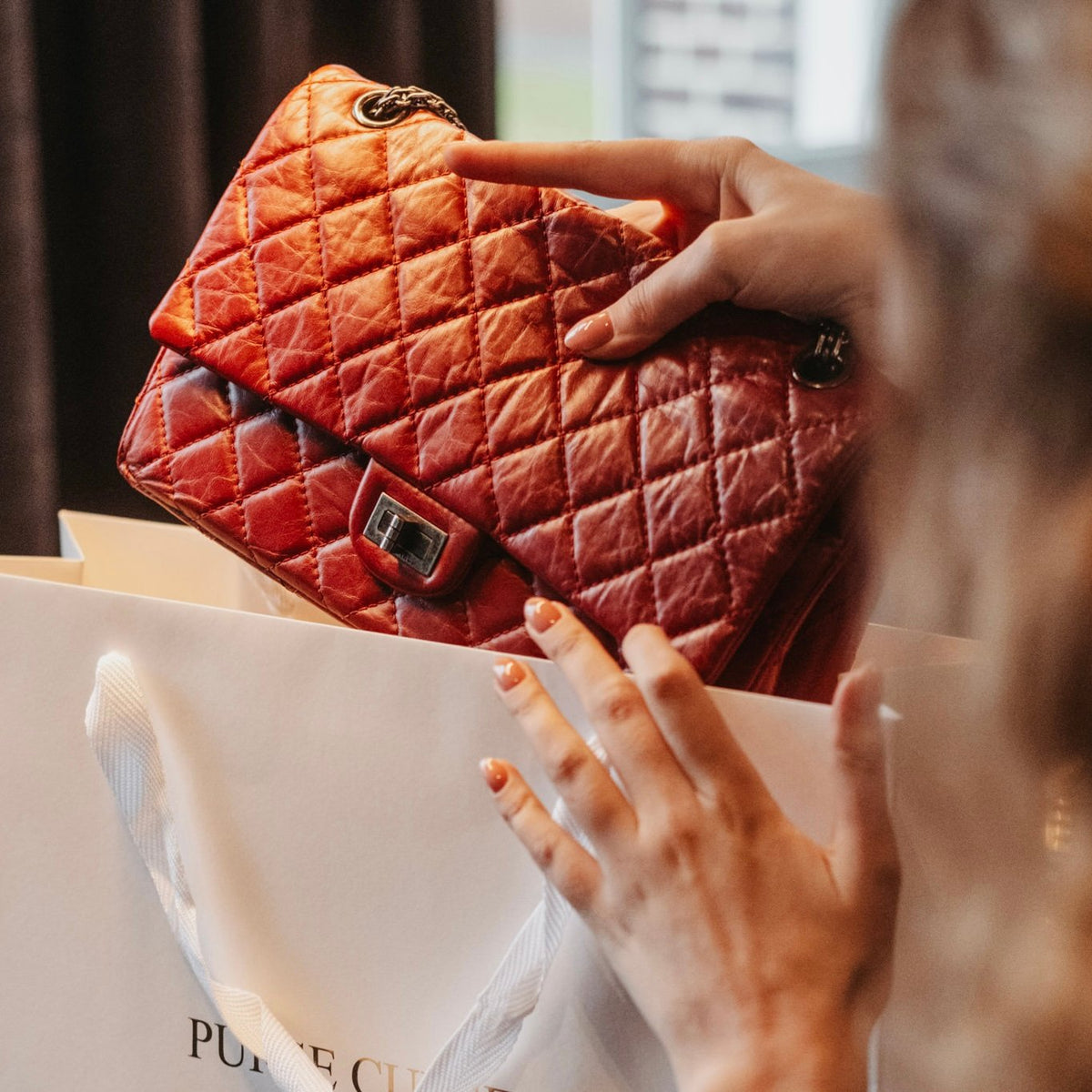 Chanel reissue red lambskin