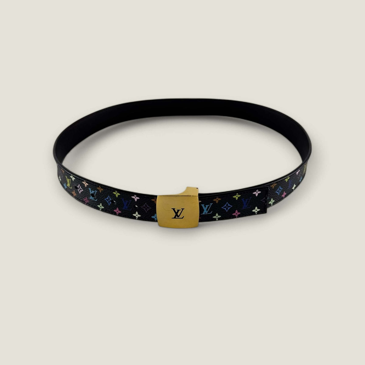 Louis Vuitton belt black multicolor canvas
