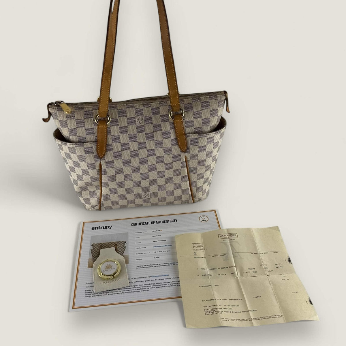 Louis Vuitton bag pre-owned original invoice