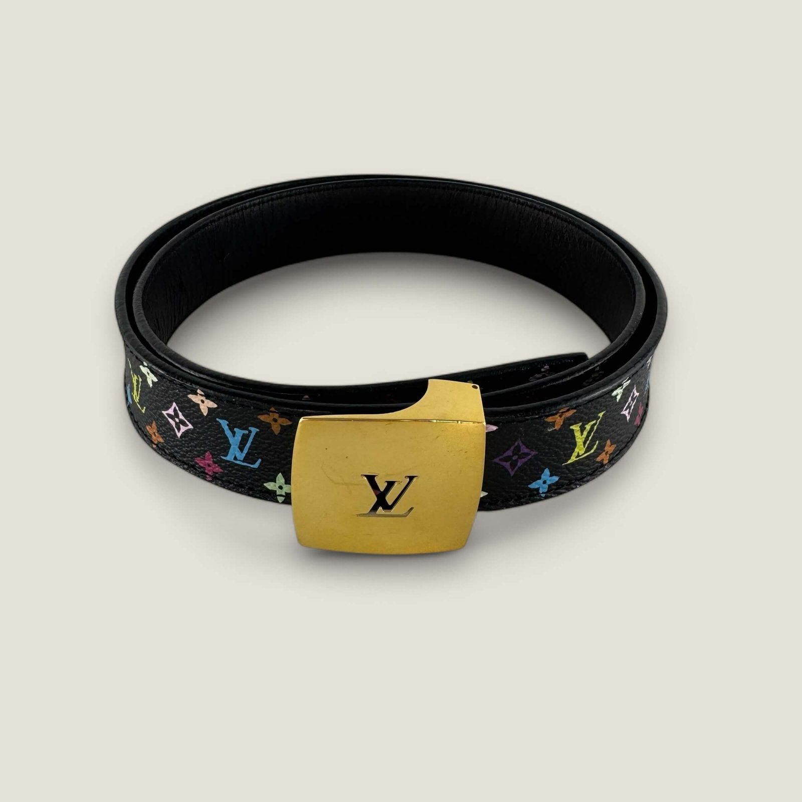 Louis Vuitton x Takashi Murakami multicolor belt black size 85/34