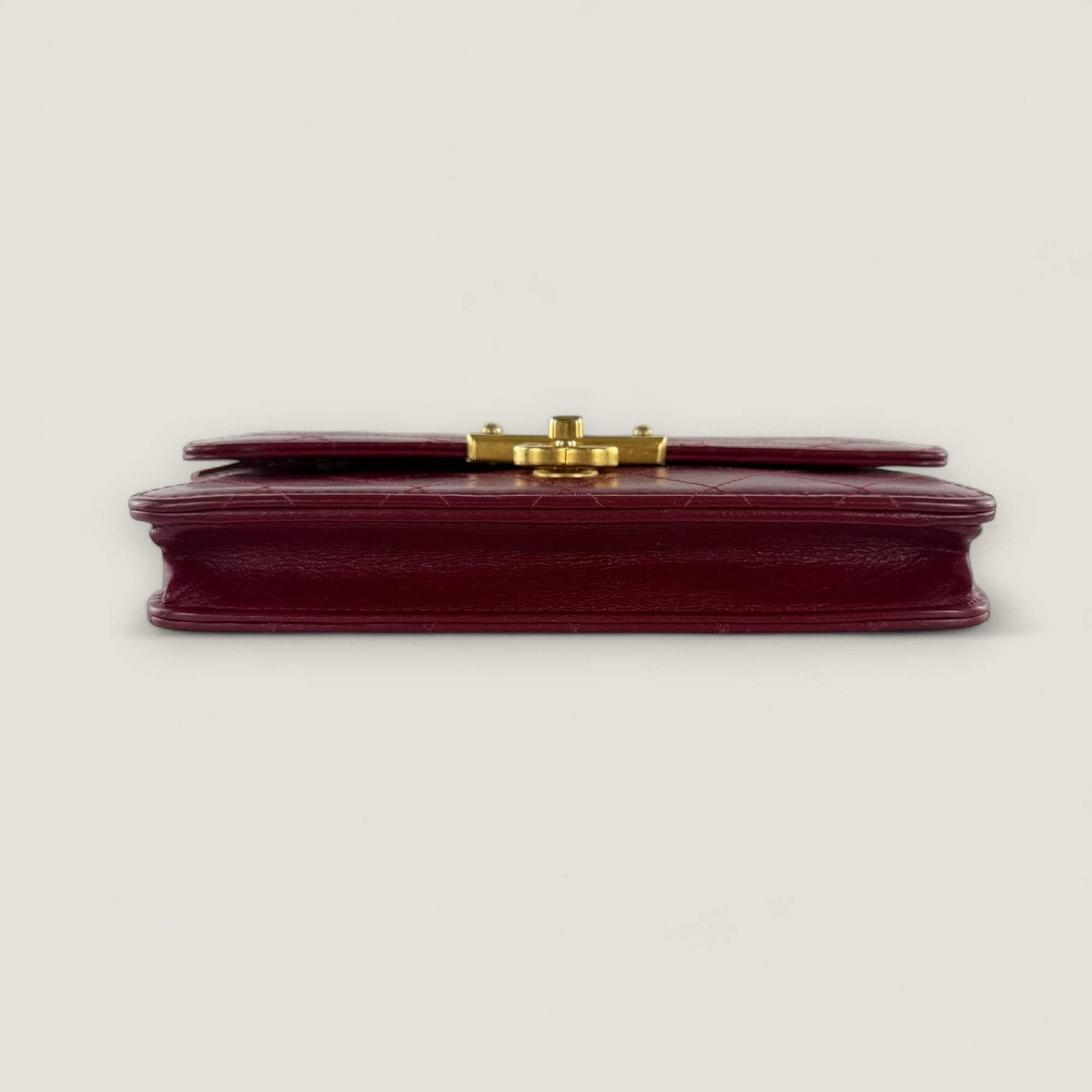 Bottom authentic Chanel wallet on chain red leather