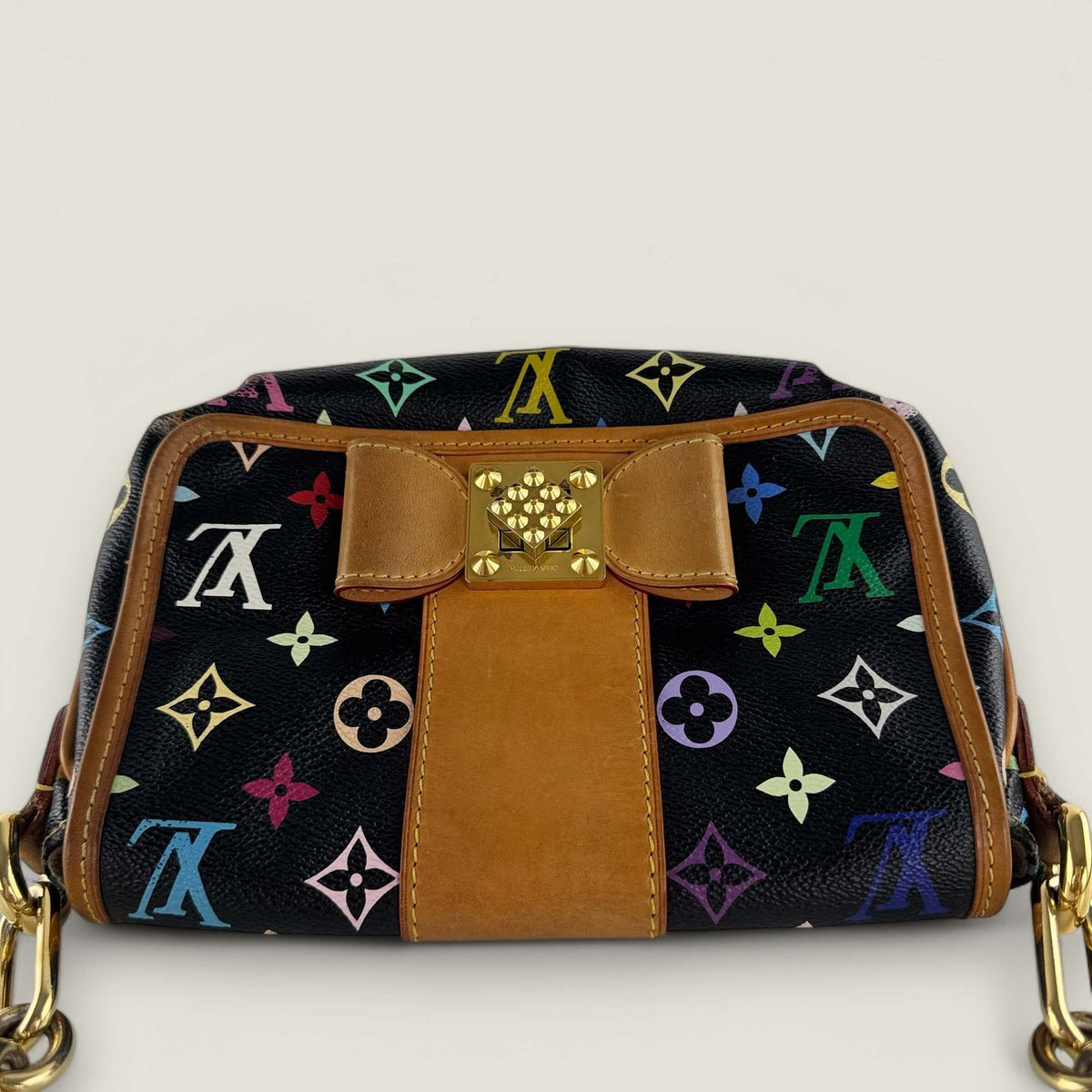 Pre-owned Louis Vuitton x Takashi Murakami black multicolor monogram Patti