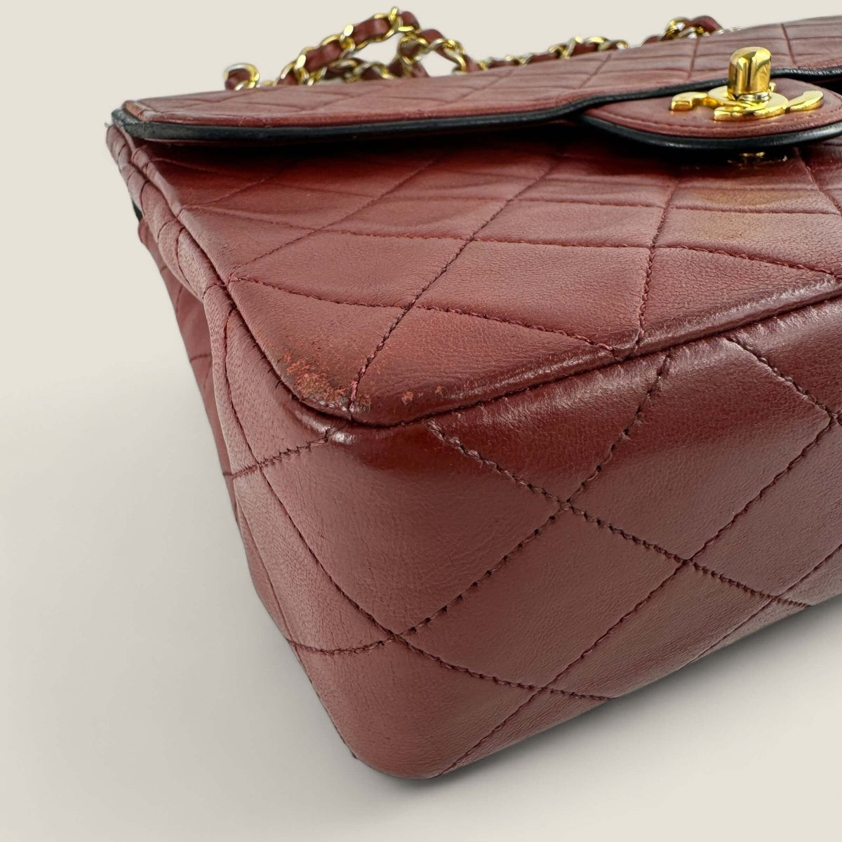 Pre-loved Chanel medium tall single flap bag red lambskin