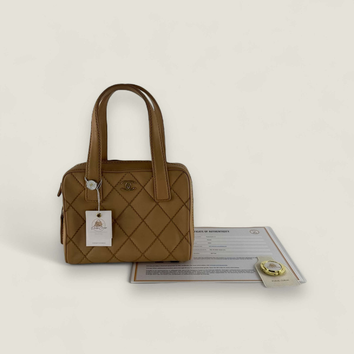 Purse Curse Chanel wild stitch handbag beige