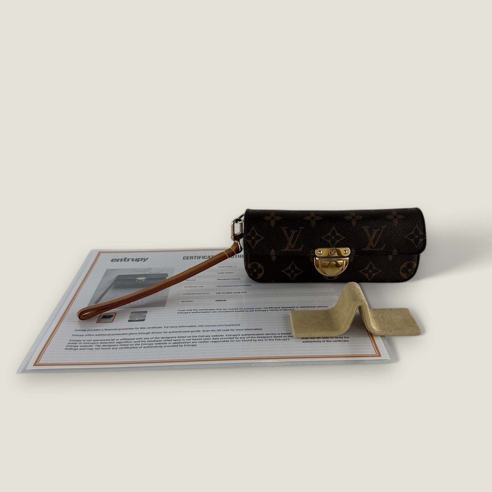 Purse Curse pre-owned Louis Vuitton glasses holder with Entrupy certificate