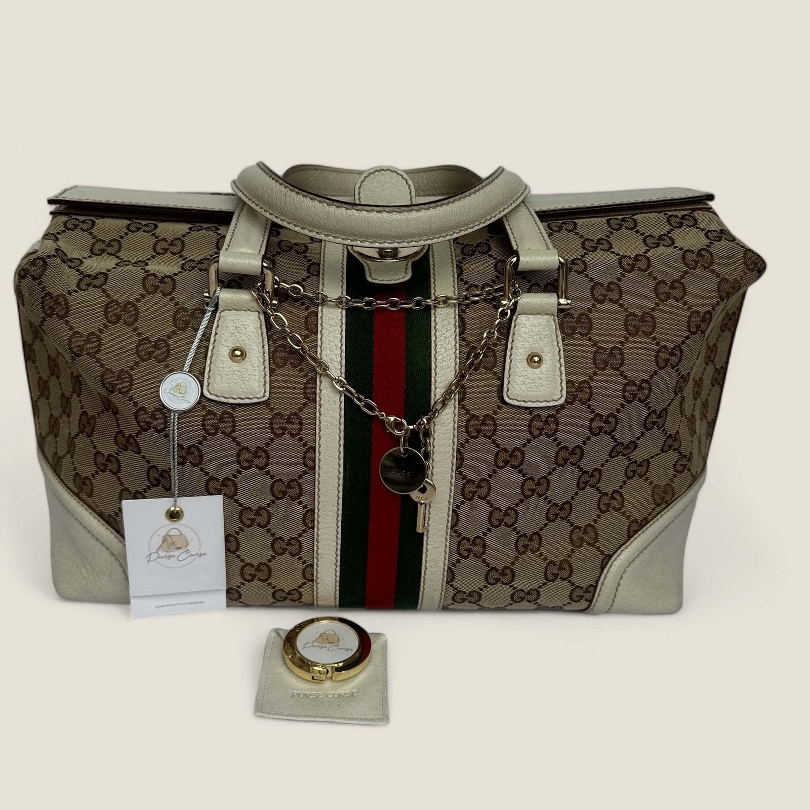 Purse Curse bag hook Gucci Ophidia Boston bag