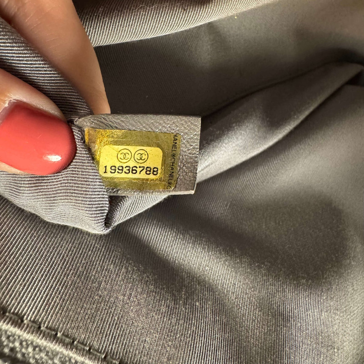 Serial number authentic Chanel Executive tote