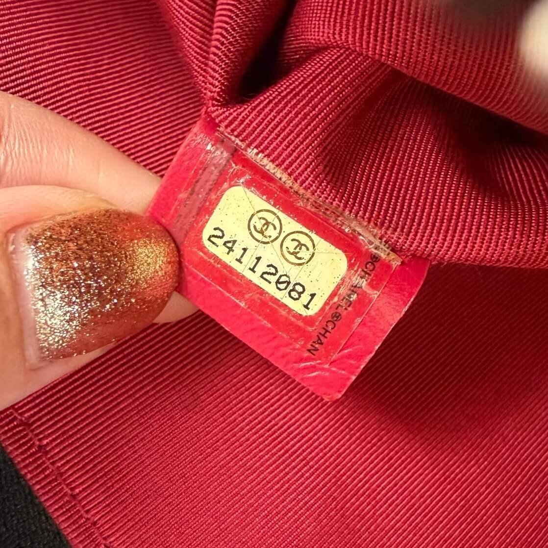 Serial number authentic Chanel Gabrielle clutch tweed