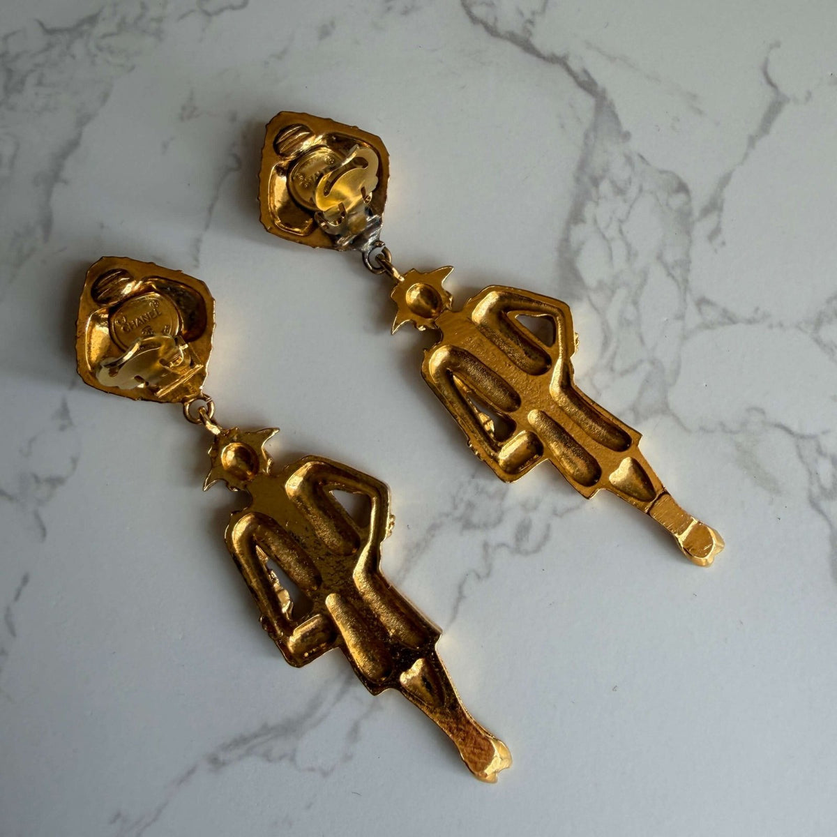 Unieke vintage Chanel oorbellen 24k goldplated