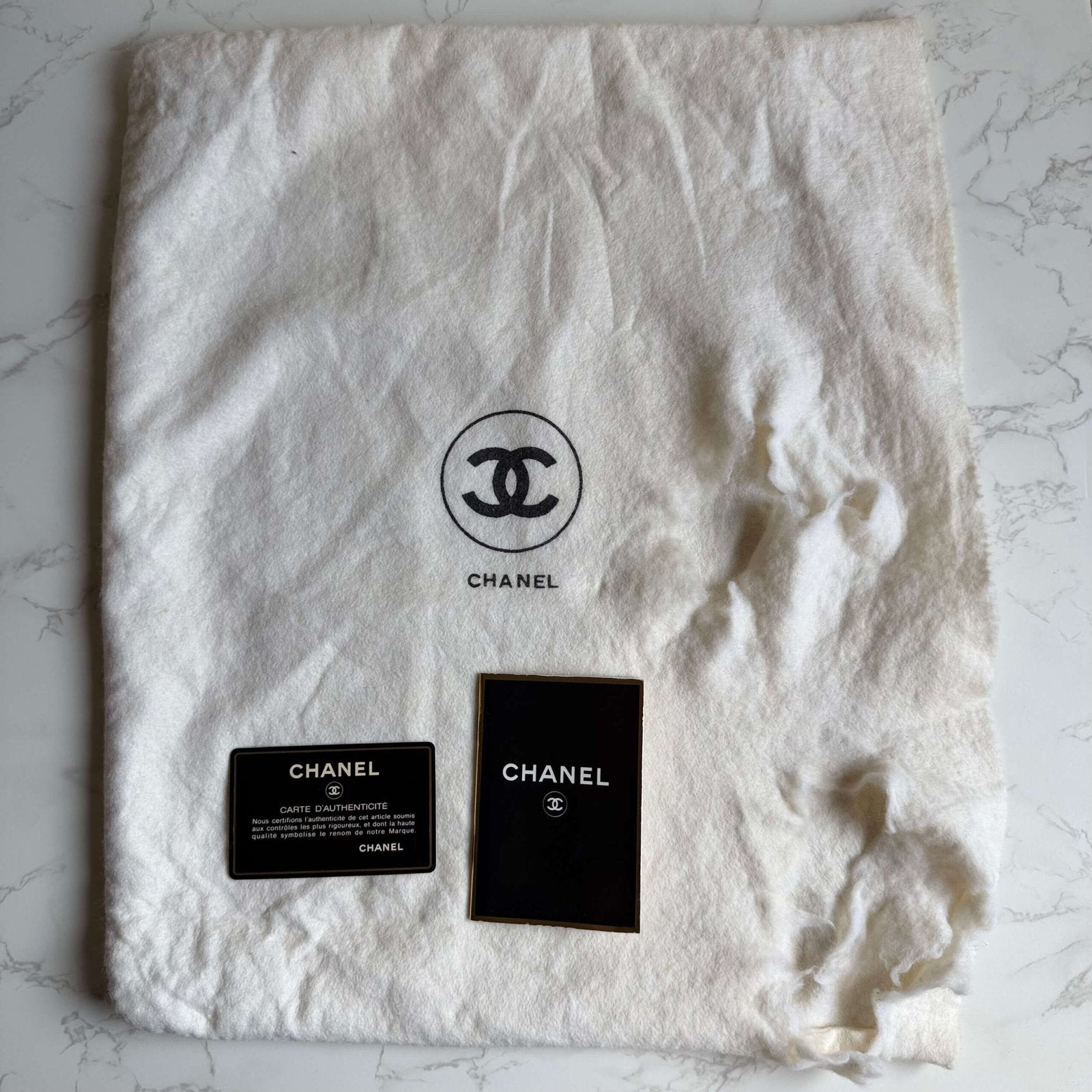 Vintage Chanel dustbag white