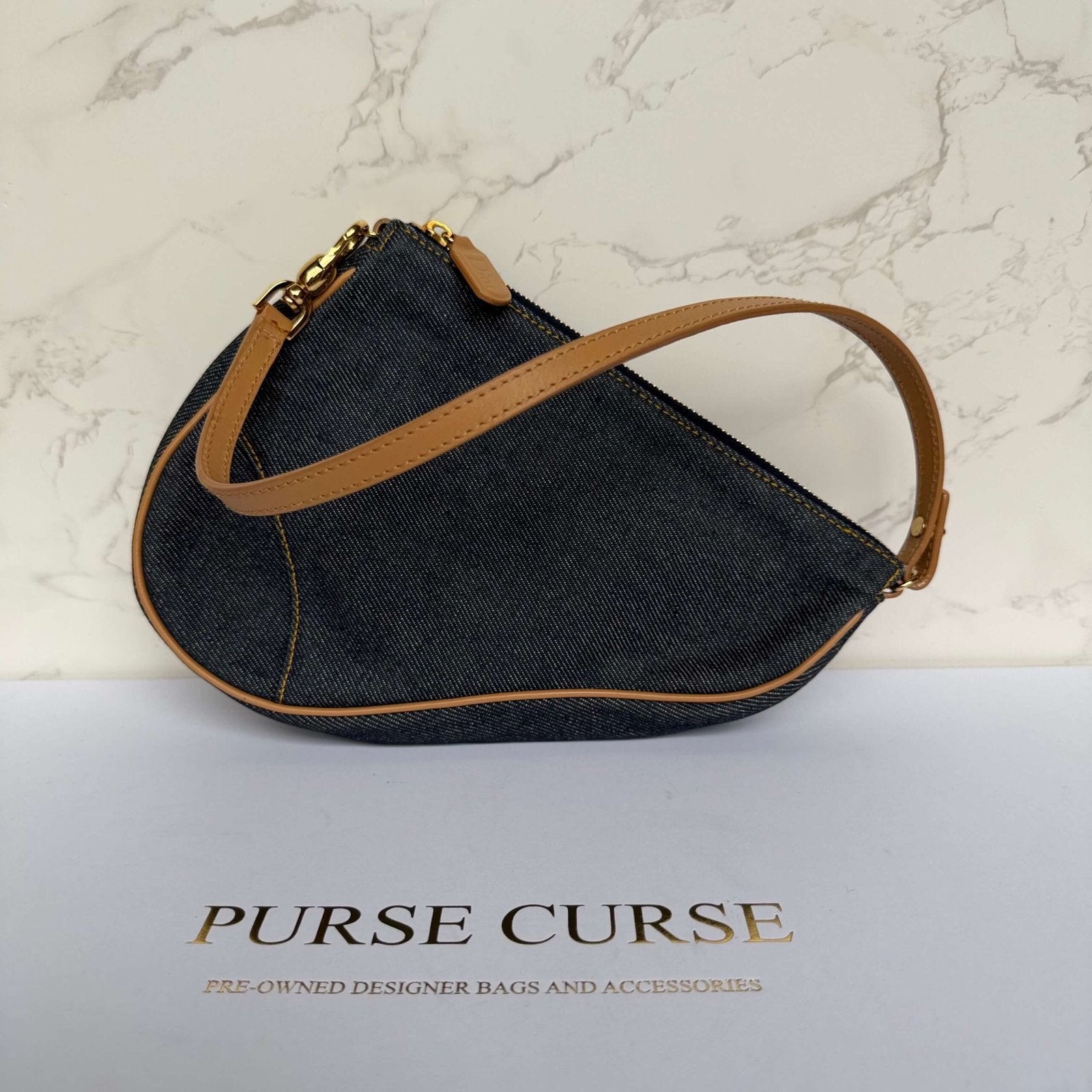 Vintage Christian Dior denim saddle bag 2001
