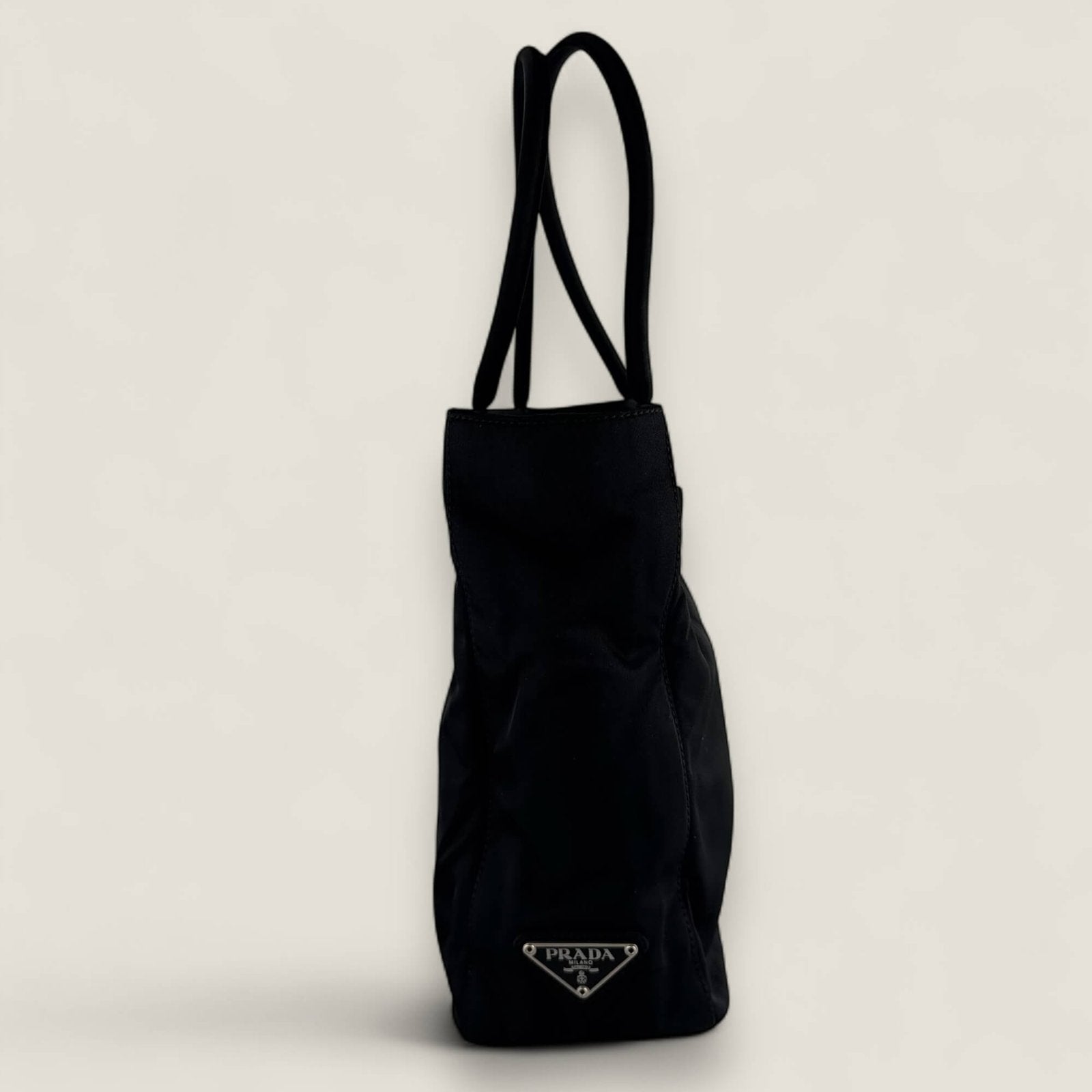 Side view authentic Prada handbag