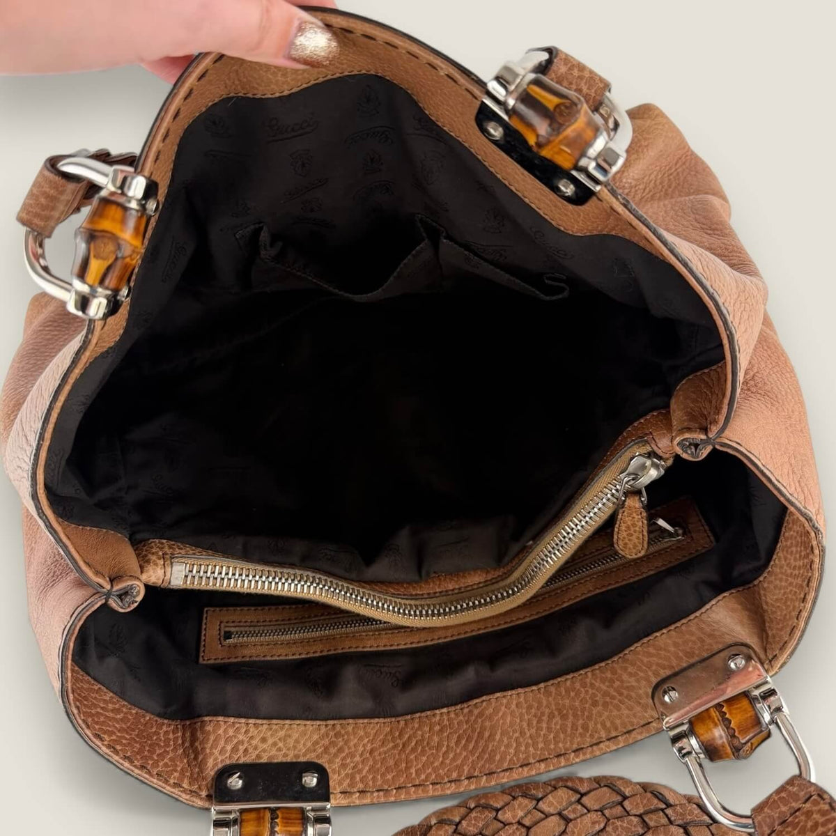 binnenkant authentieke Gucci tas