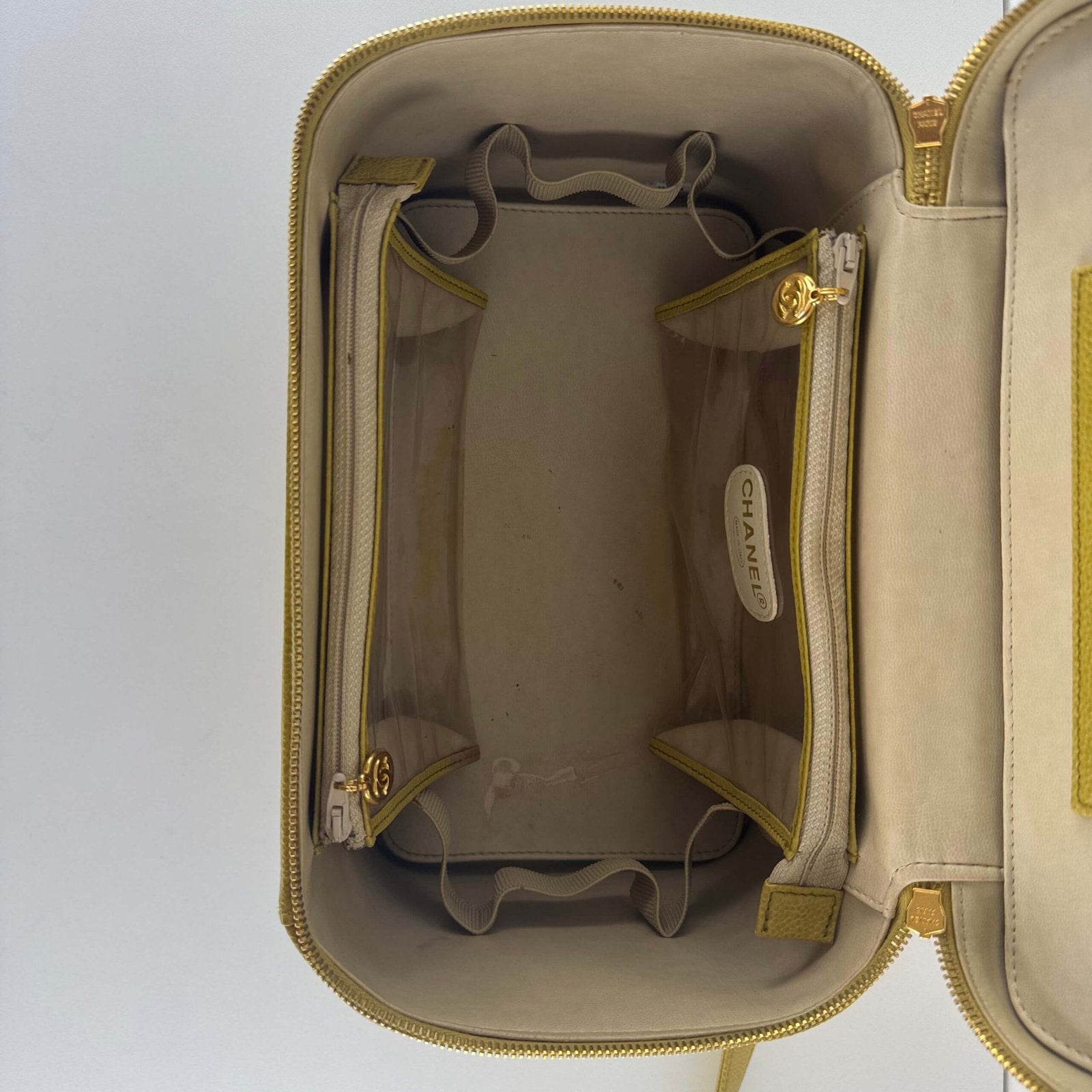 inside vintage Chanel beautycase